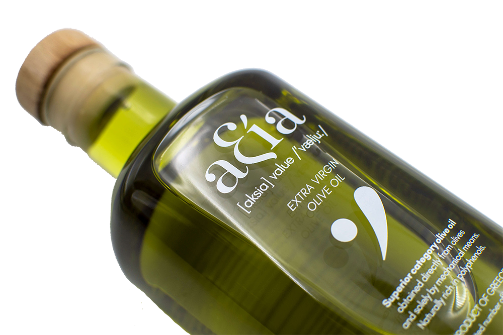 bottle diagonal left virgin olive oil axia